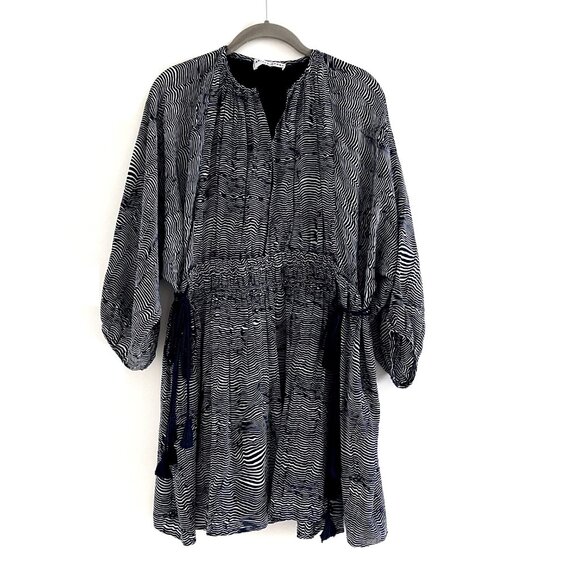 Apiece Apart Puebla Wabi Printed Silk-Crepe Mini Dress Size 4 - Picture 3 of 11